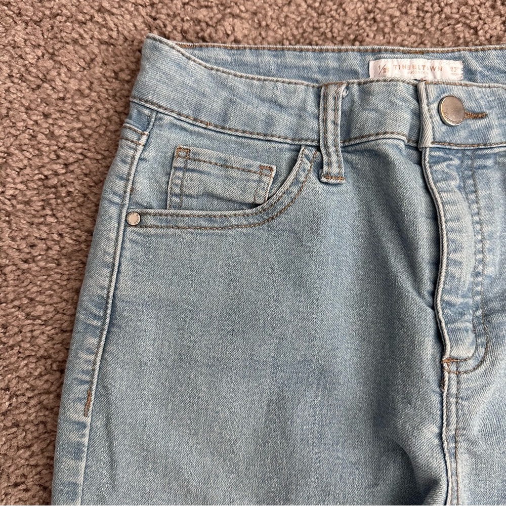 Tinseltown Light Blue Midrise Skinny Jeans Womens Juniors 27 - Picture 9 of 14
